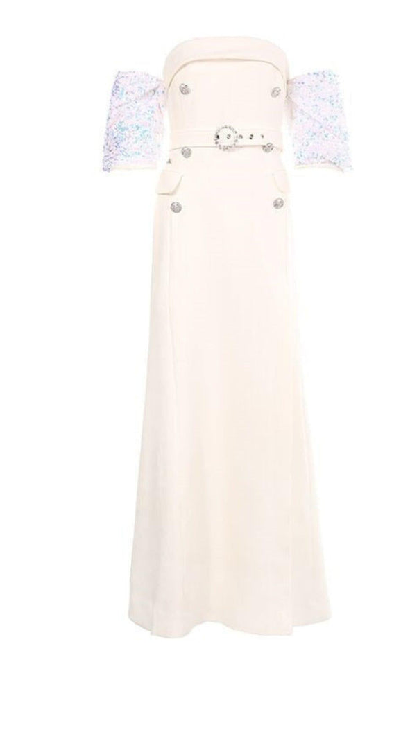 AIIZIE STRAPLESS SPLIT MAXI DRESS IN WHITE - product image