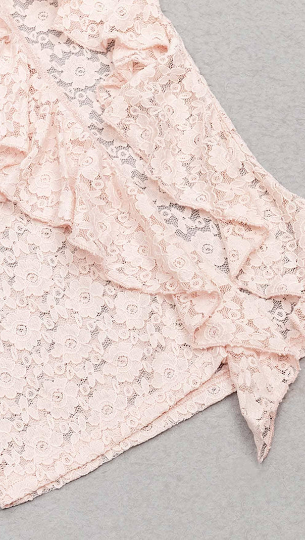 AIIZIE STRAPPY RUFFLE DETAIL MIDI DRESS IN PINK - product image