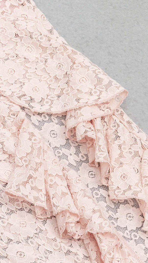 AIIZIE STRAPPY RUFFLE DETAIL MIDI DRESS IN PINK - product image