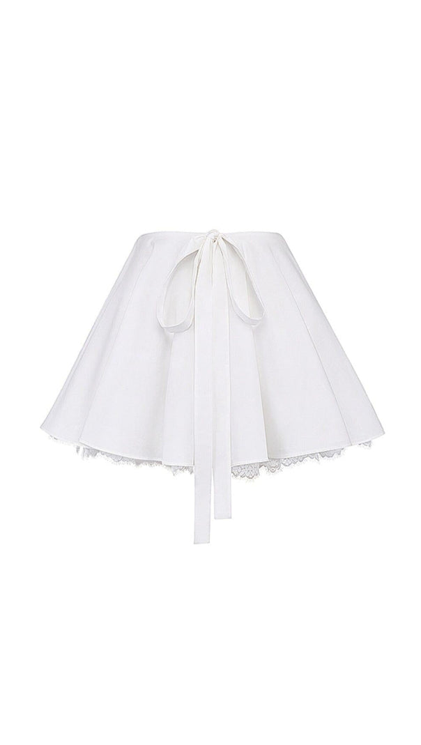 AIIZIE WHITE BOW MINI SKIRT - product image