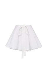 WHITE BOW MINI SKIRT