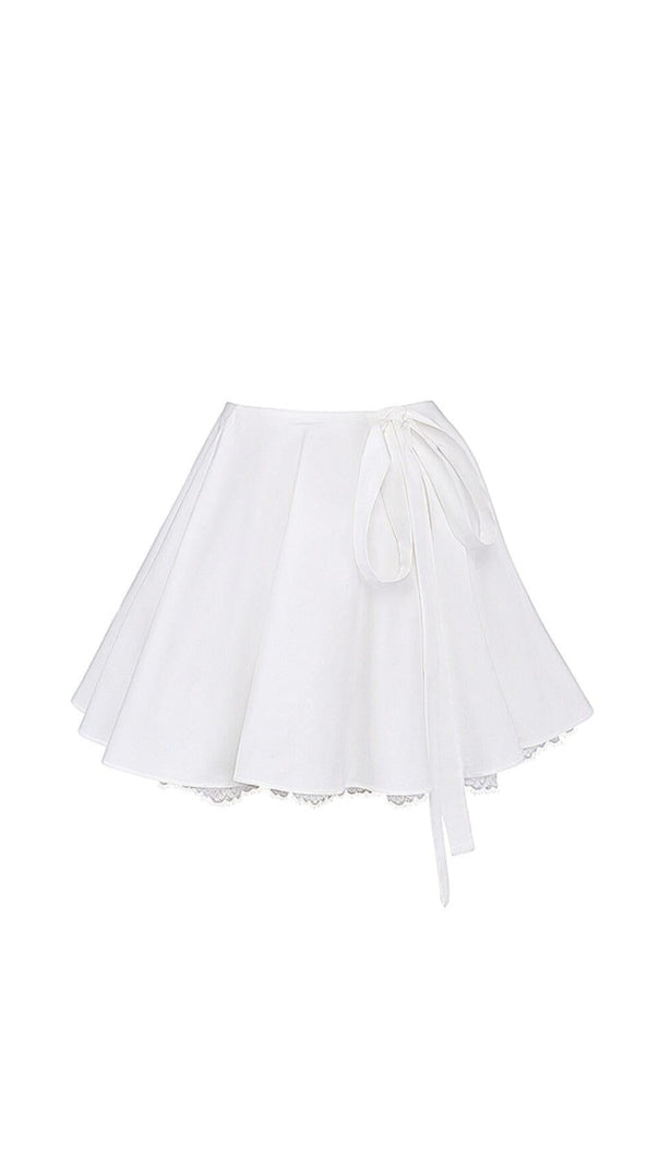 AIIZIE WHITE BOW MINI SKIRT - product image
