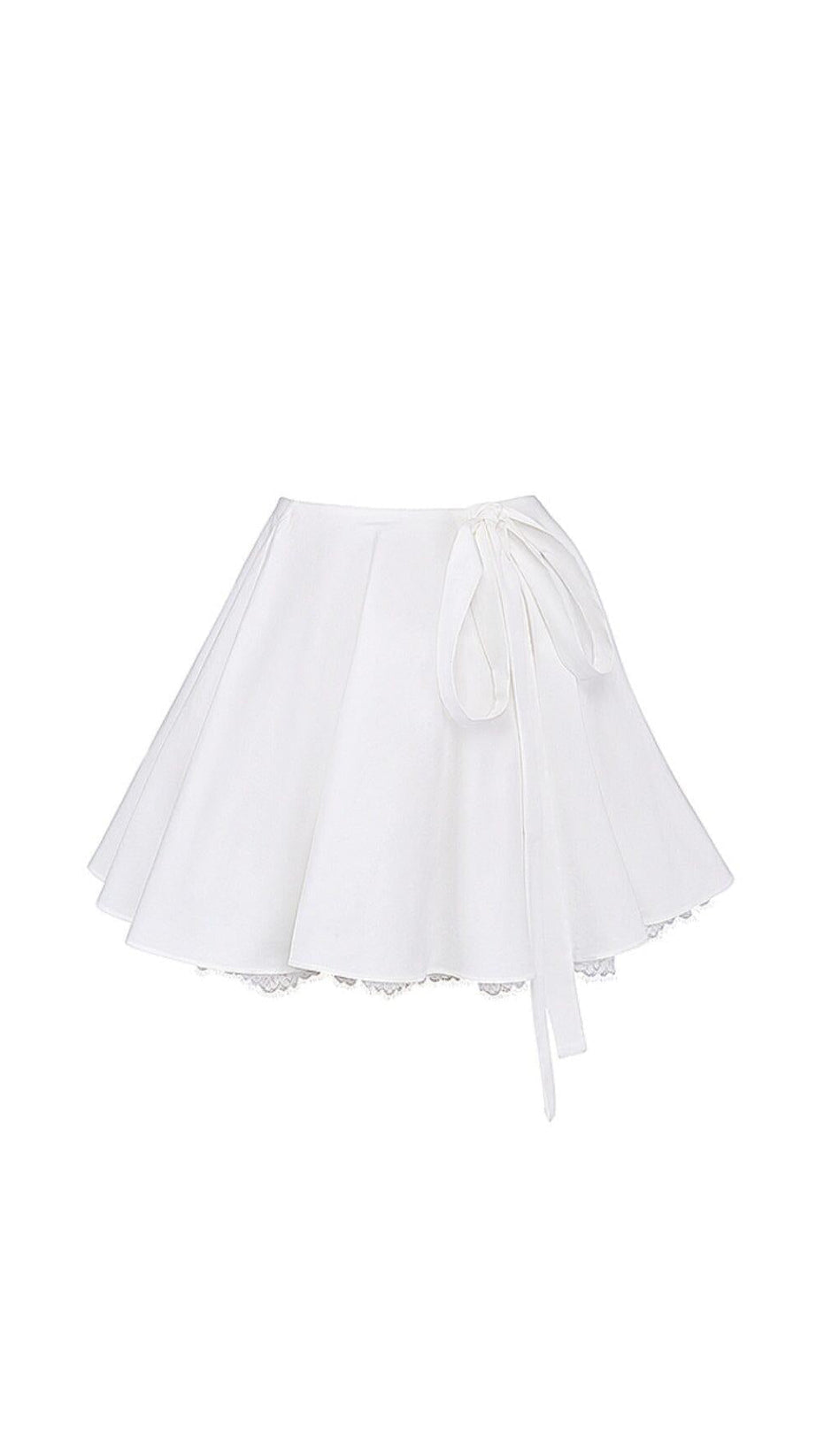 WHITE BOW MINI SKIRT