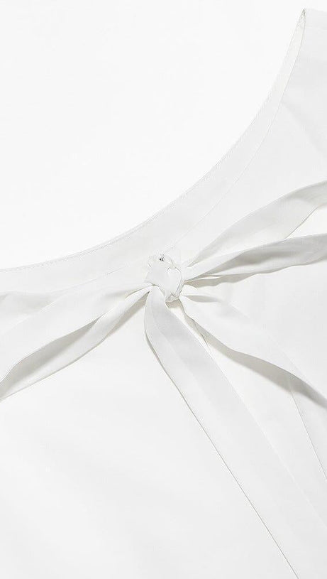 WHITE BOW MINI SKIRT