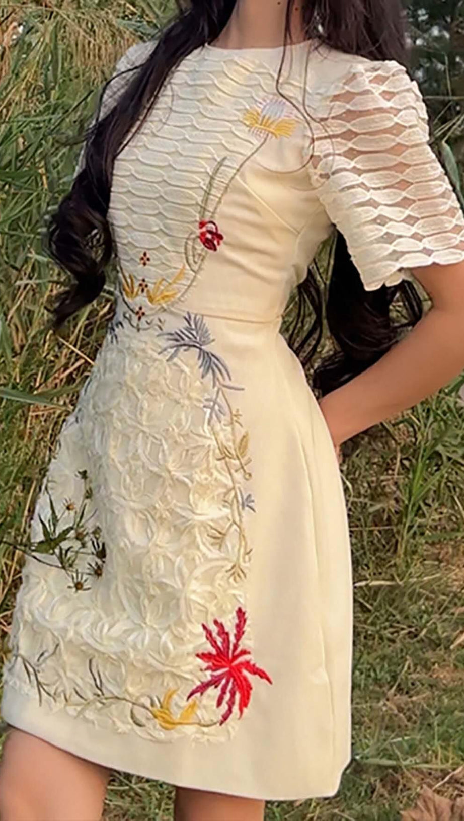 A-LINE SMOCKED MINI DRESSES IN WHITE