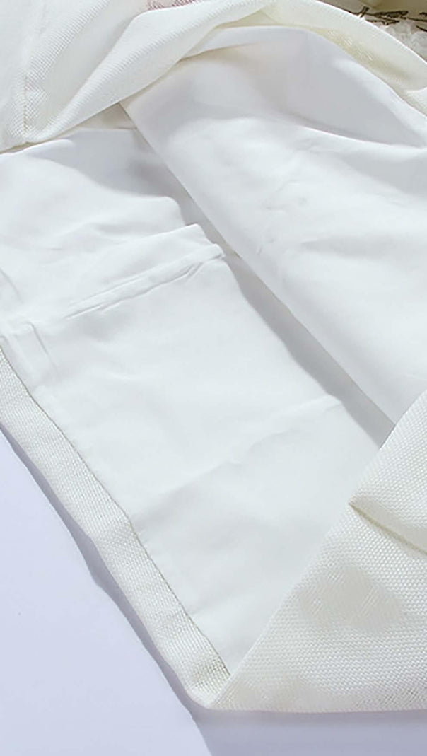 AIIZIE A-LINE SMOCKED MINI DRESSES IN WHITE - product image