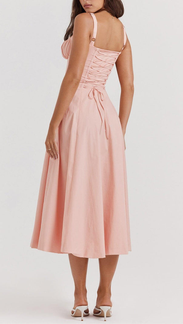 AIIZIE BABY PINK BUSTIER SUNDRESS - product image