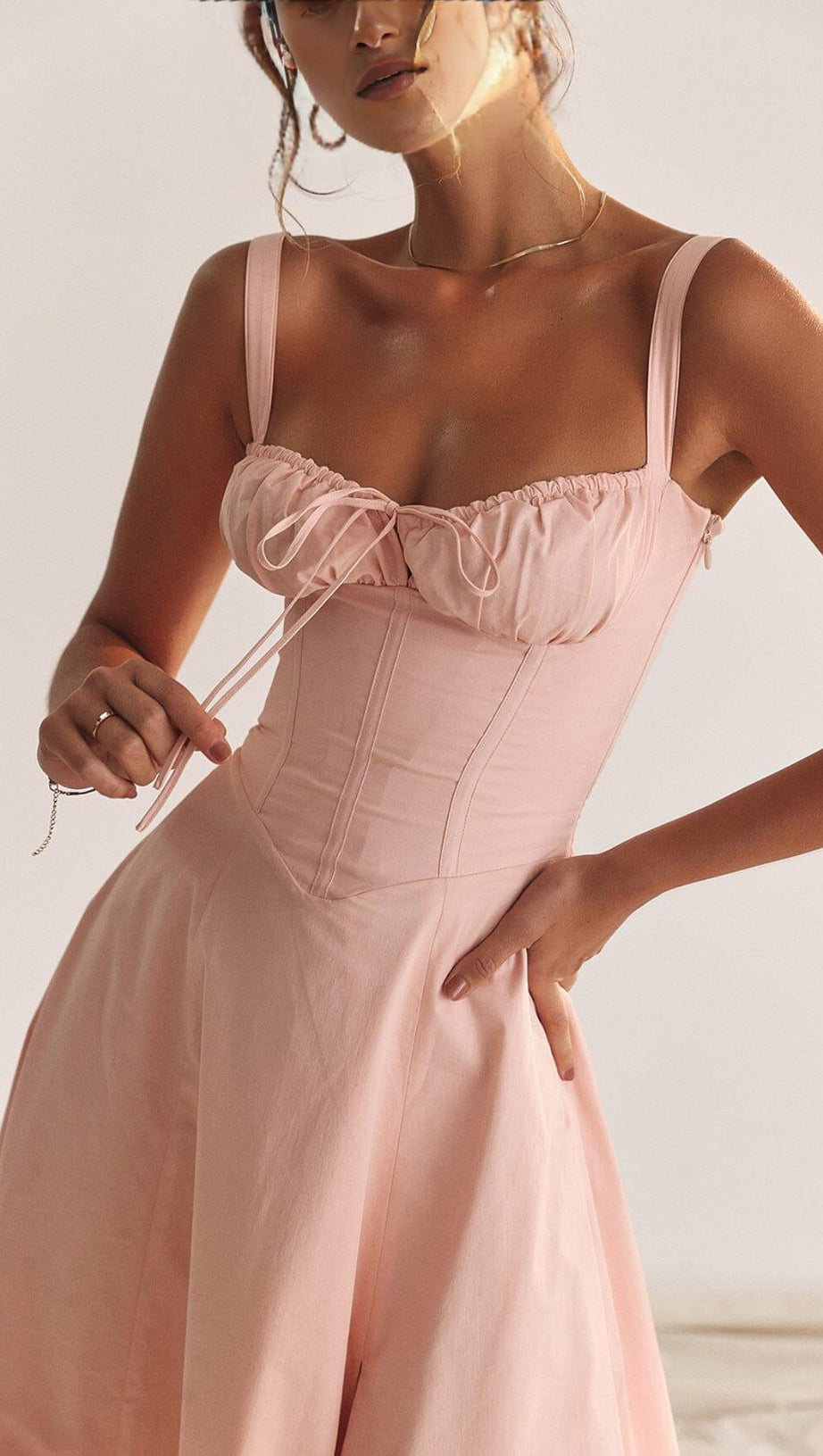 BABY PINK BUSTIER SUNDRESS