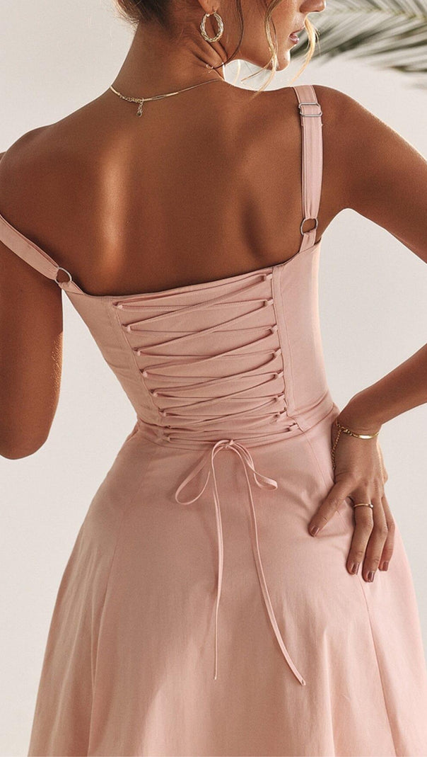 AIIZIE BABY PINK BUSTIER SUNDRESS - product image