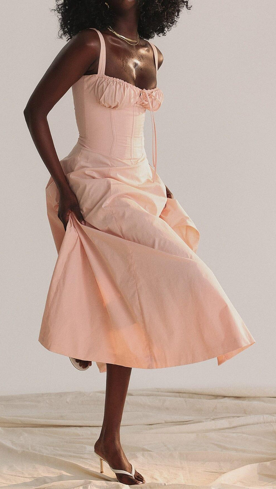 BABY PINK BUSTIER SUNDRESS