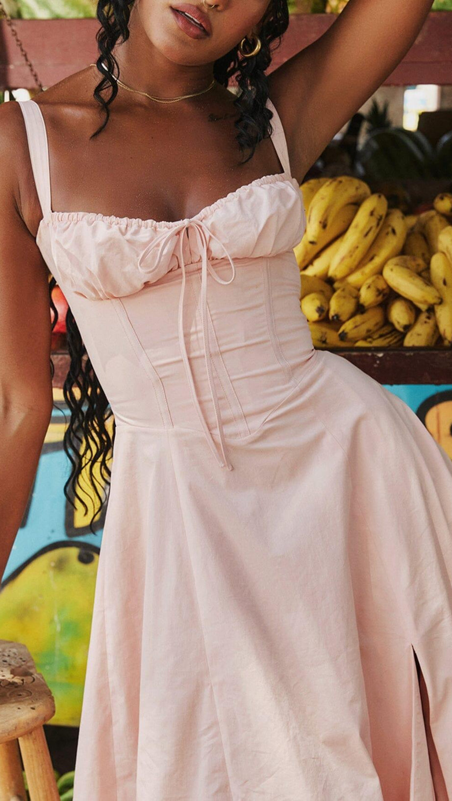 BABY PINK BUSTIER SUNDRESS