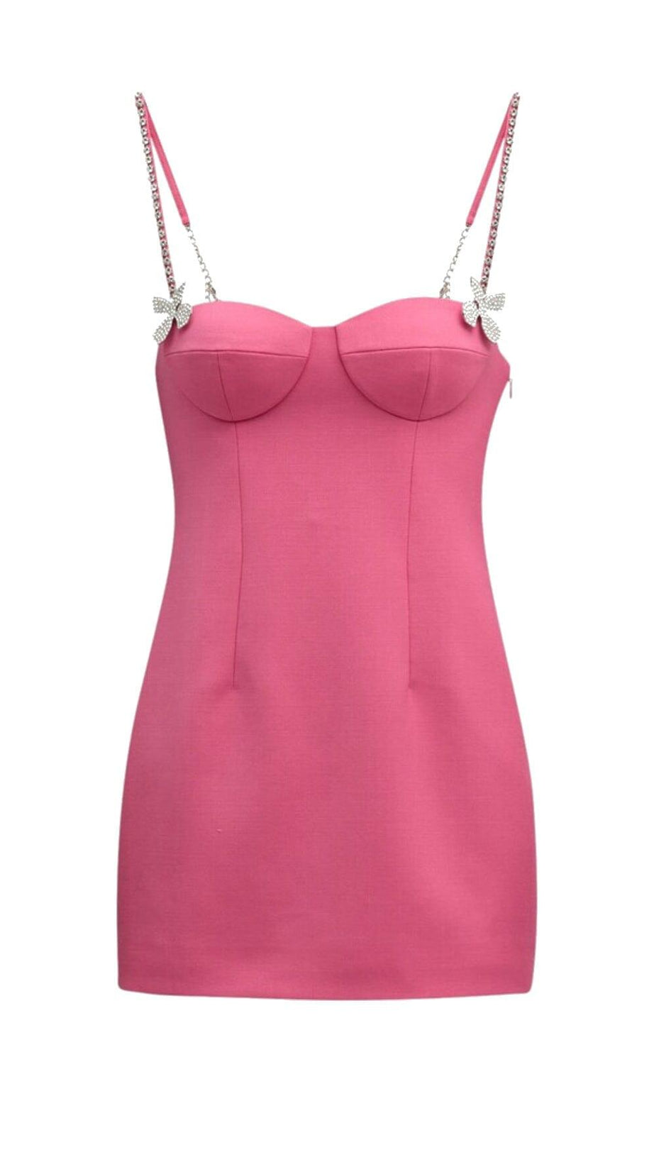 BUTTERFLY CRYSTAL DETAIL MINI DRESS IN PINK