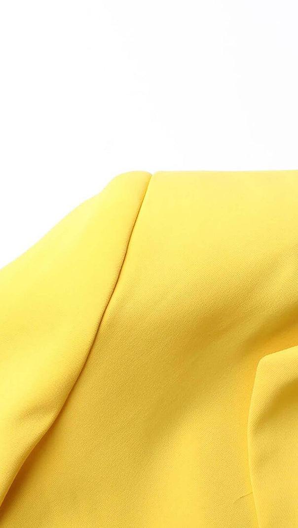 AIIZIE CRYSTAL OPEN BACK JACKET DRESS IN YELLOW - product image