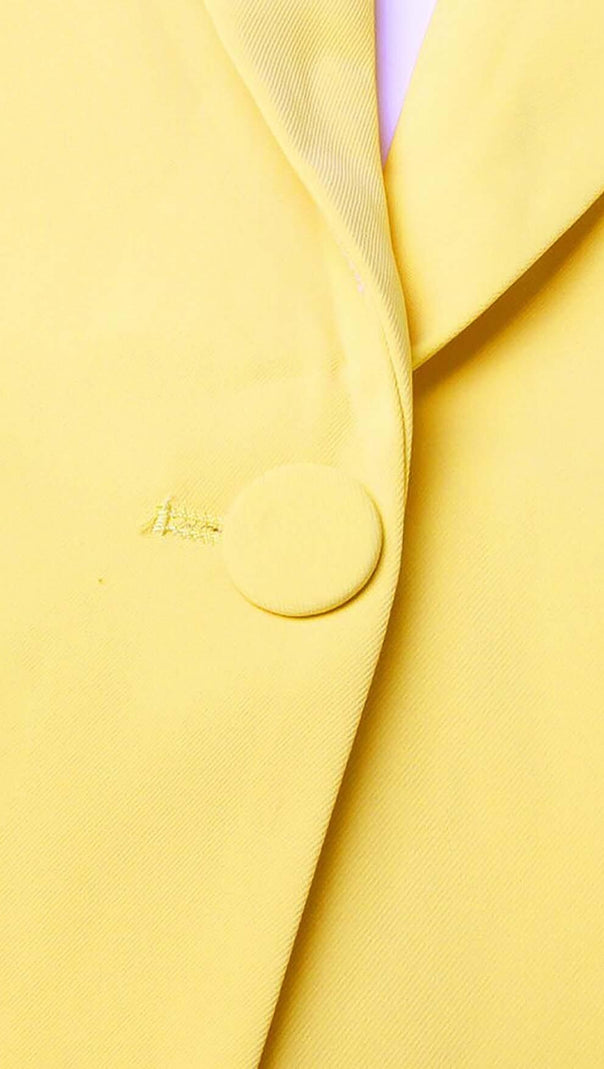 AIIZIE CRYSTAL OPEN BACK JACKET DRESS IN YELLOW - product image