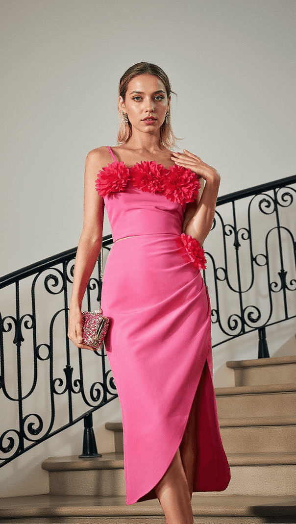 AIIZIE SILENE SPAGHETTI FLOWER TULIP SKIRT SET - product image