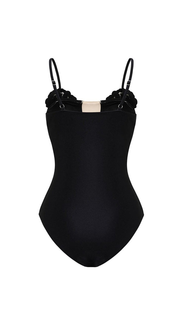 AIIZIE RHINESTONES FLOWER DECOR ONE PIECE SWIMSUIT - product image