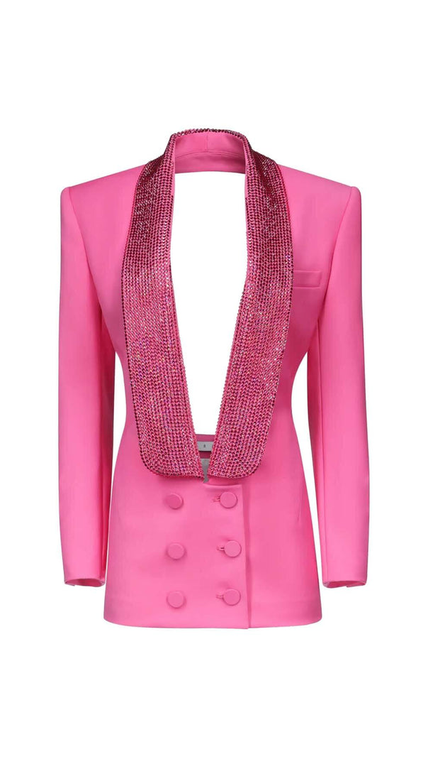 AIIZIE CUTOUT CRYSTAL-EMBELLISHED MINI DRESS IN PINK - product image
