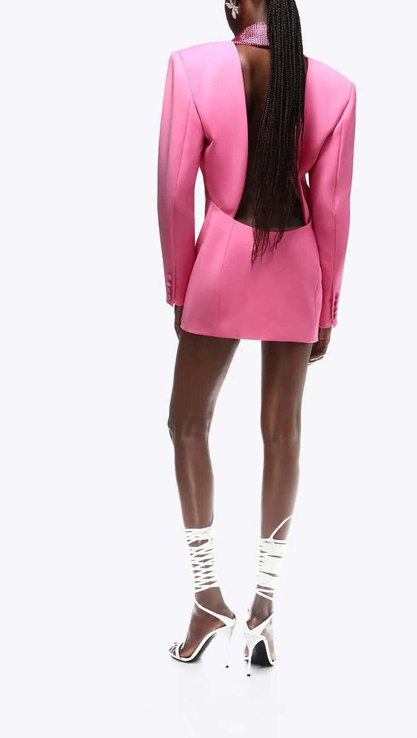 AIIZIE CUTOUT CRYSTAL-EMBELLISHED MINI DRESS IN PINK - product image
