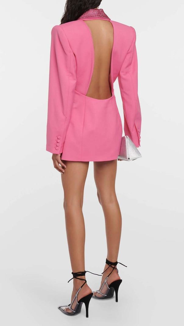 AIIZIE CUTOUT CRYSTAL-EMBELLISHED MINI DRESS IN PINK - product image