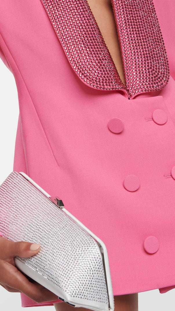 AIIZIE CUTOUT CRYSTAL-EMBELLISHED MINI DRESS IN PINK - product image