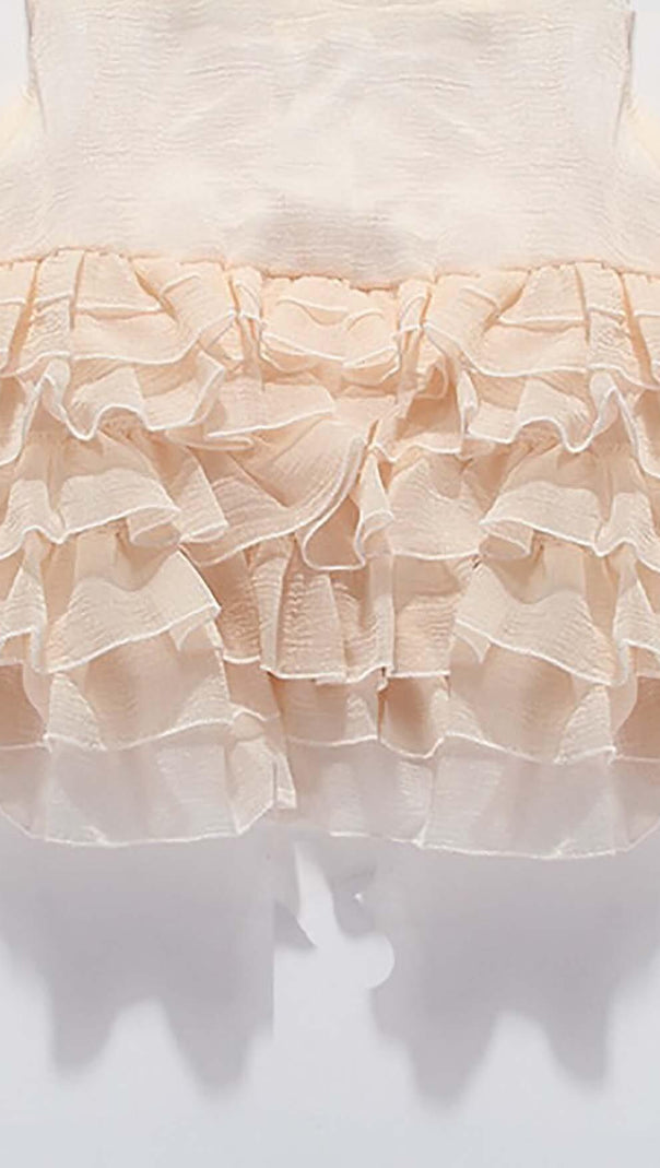 AIIZIE FLARED BUBBLE MINI DRESS IN WHITE - product image