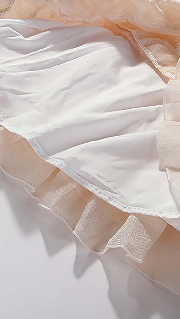 AIIZIE FLARED BUBBLE MINI DRESS IN WHITE - product image