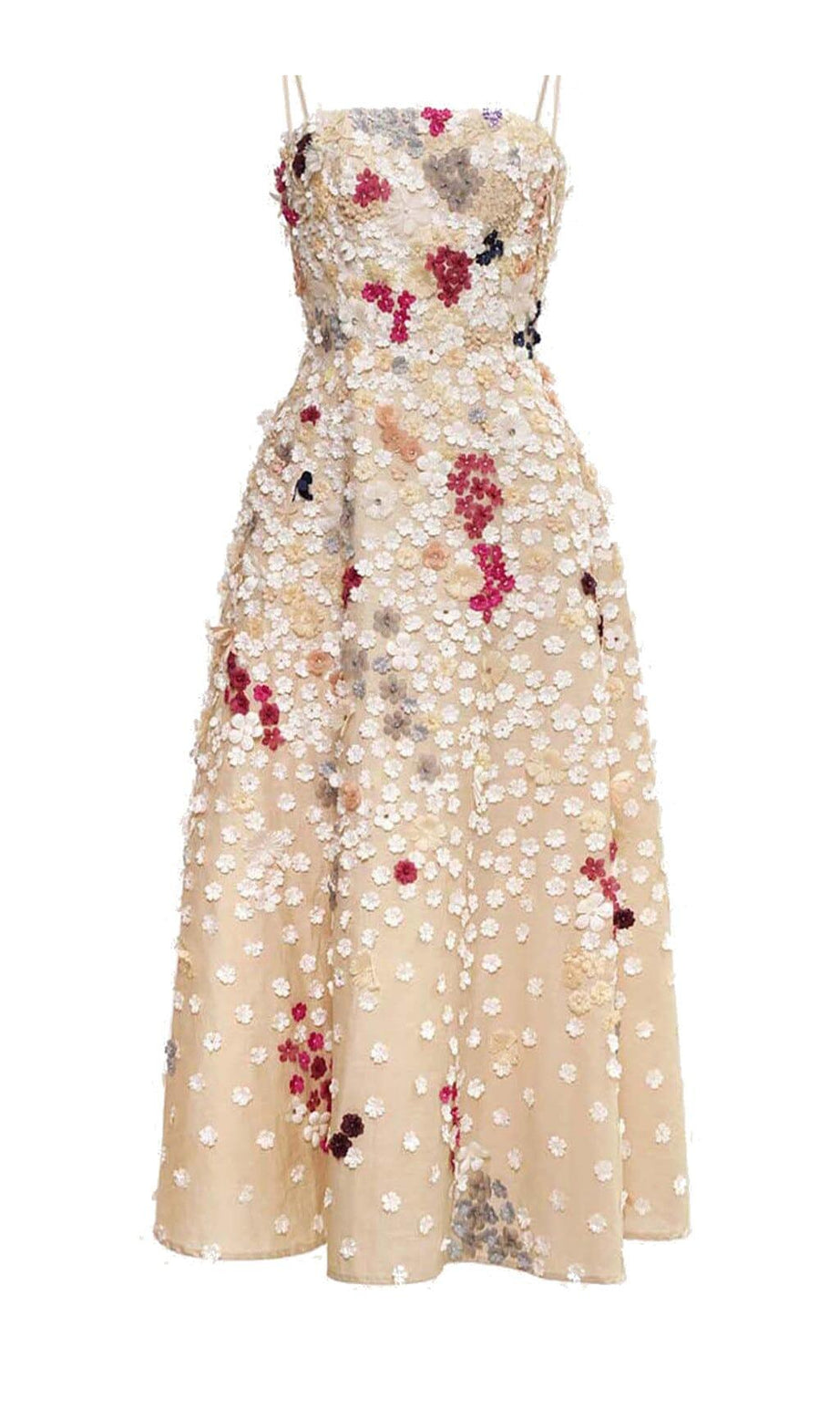 Weißes Strapskleid mit Blumen und Strass