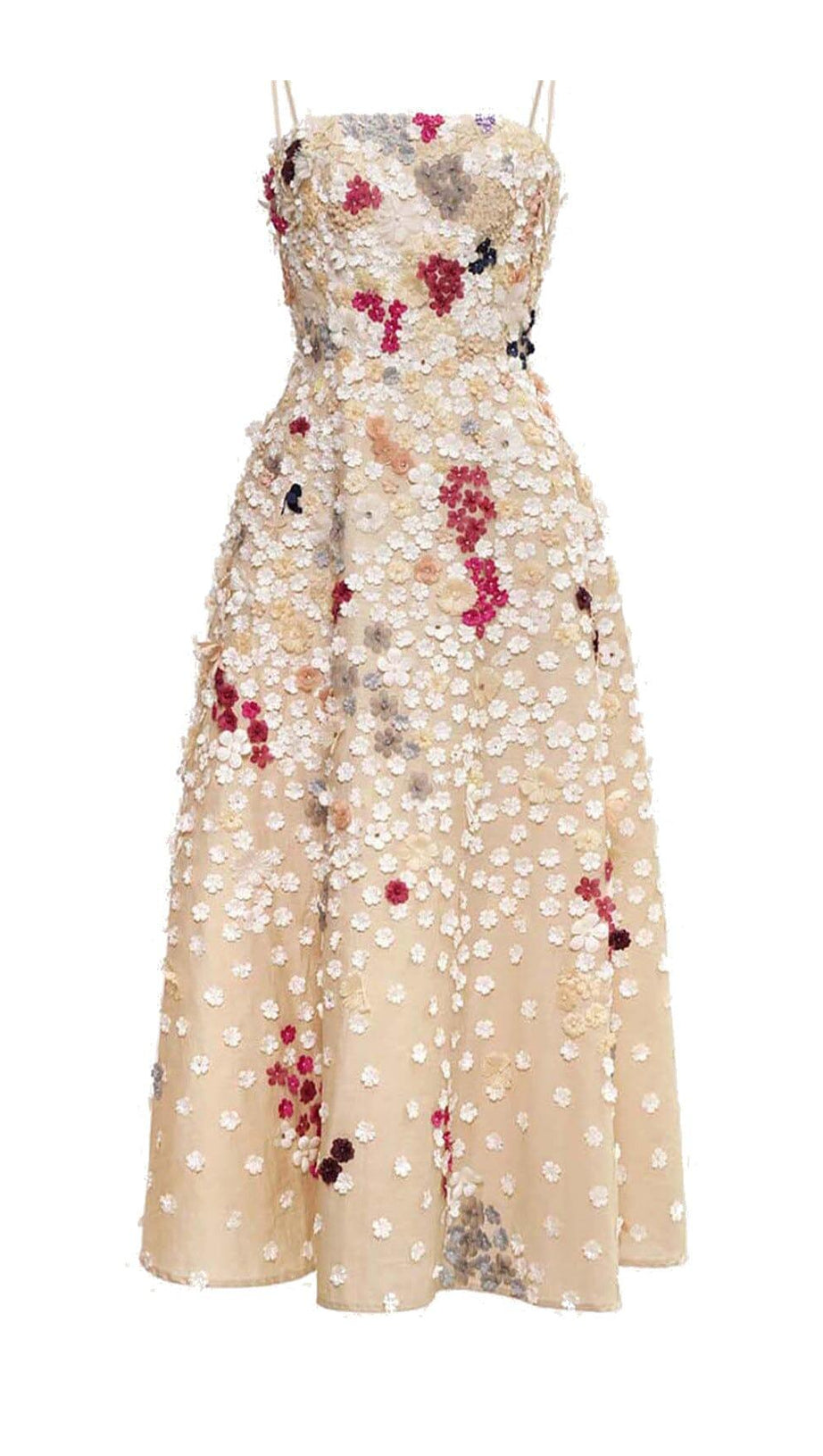 Weißes Strapskleid mit Blumen und Strass