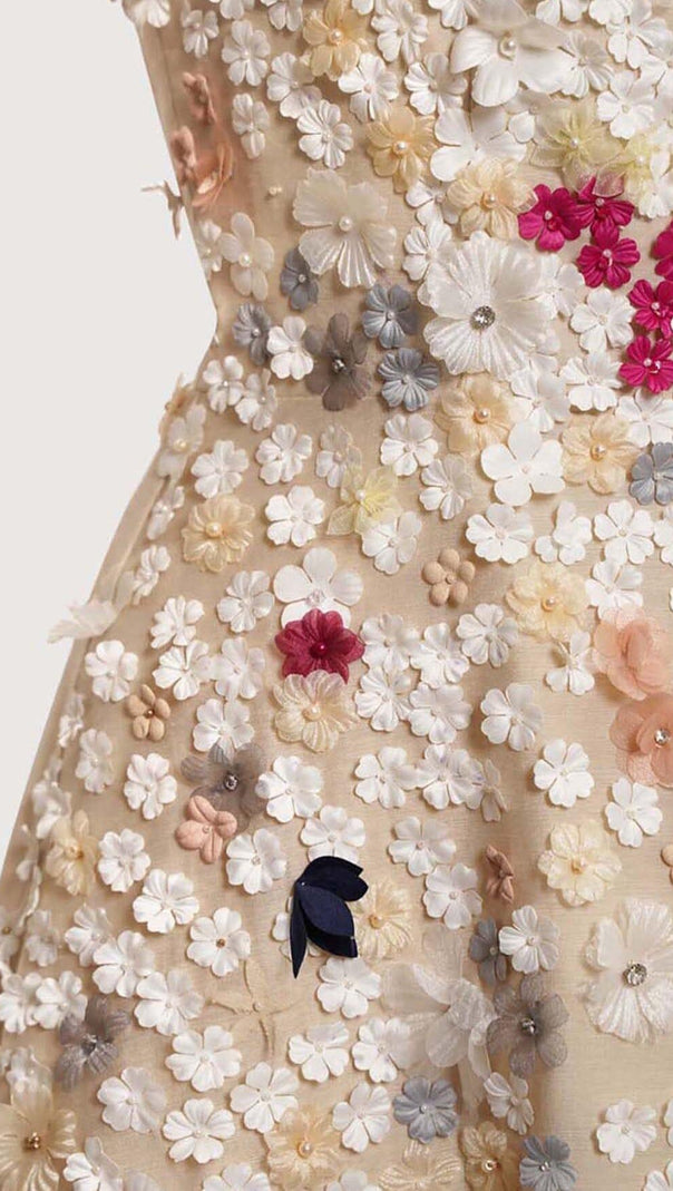 AIIZIE FLOWER RHINESTONE SUSPENDER DRESS IN WHITE - product image
