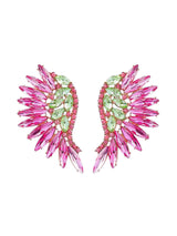 Alegria Pink Rainbow Rhinestone Earrings