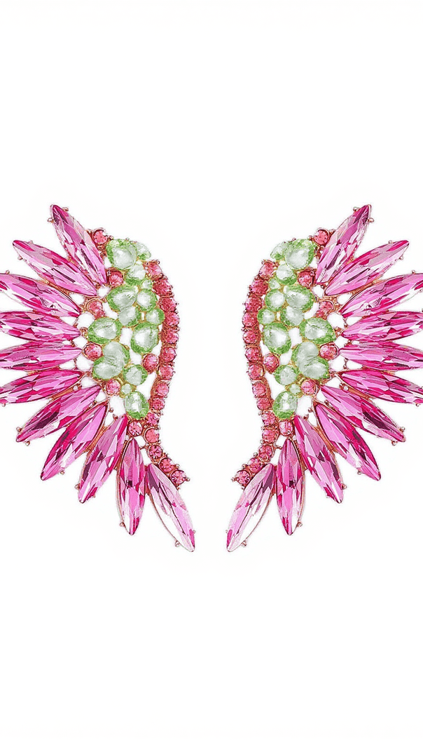 AIIZIE ALEGRIA PINK RAINBOW RHINESTONE EARRINGS - product image