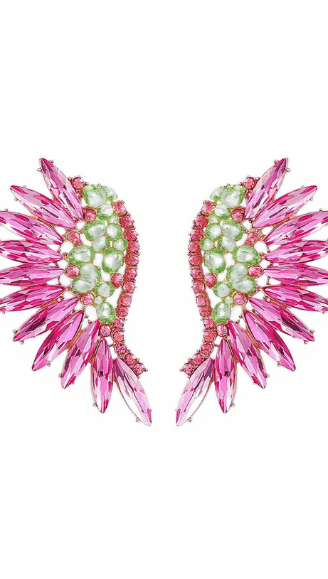 ALEGRIA PINK RAINBOW RHINESTONE EARRINGS