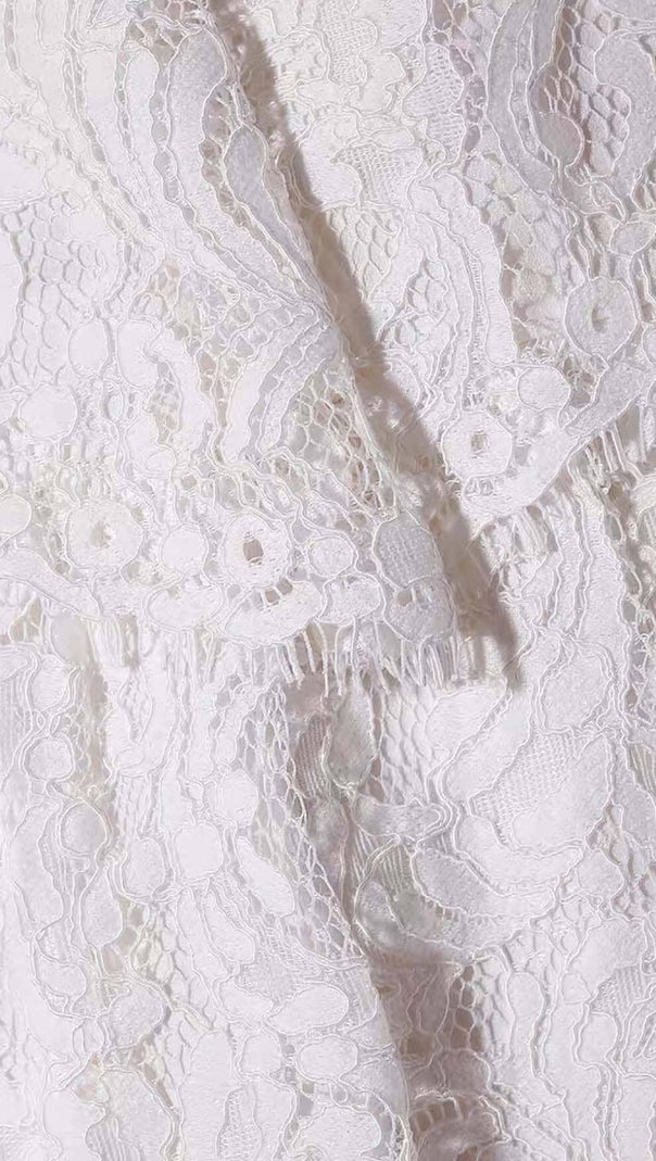 AIIZIE FRONT BOW TIERED MIDI DRESS IN WHITE - product image