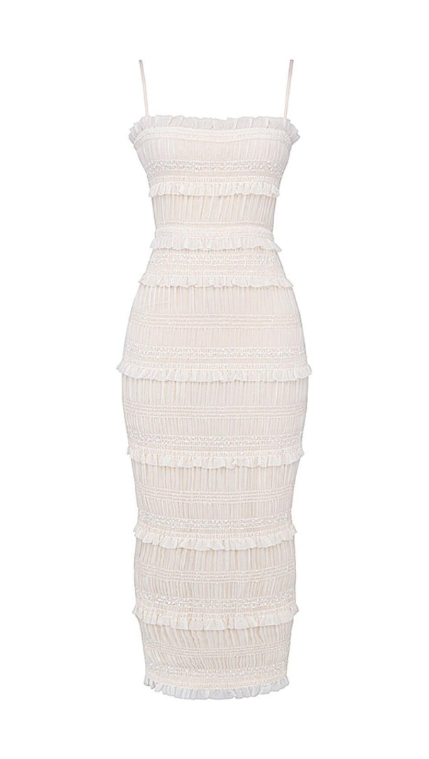 AIIZIE IVORY SEQUIN PLEAT MAXI DRESS - product image