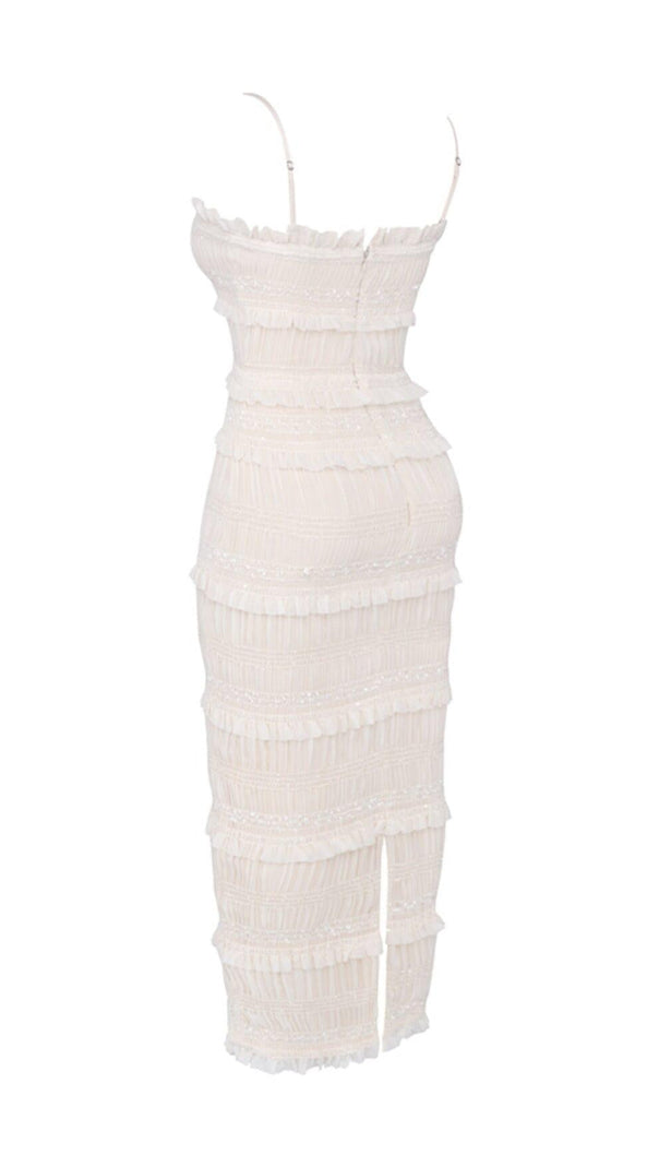 AIIZIE IVORY SEQUIN PLEAT MAXI DRESS - product image
