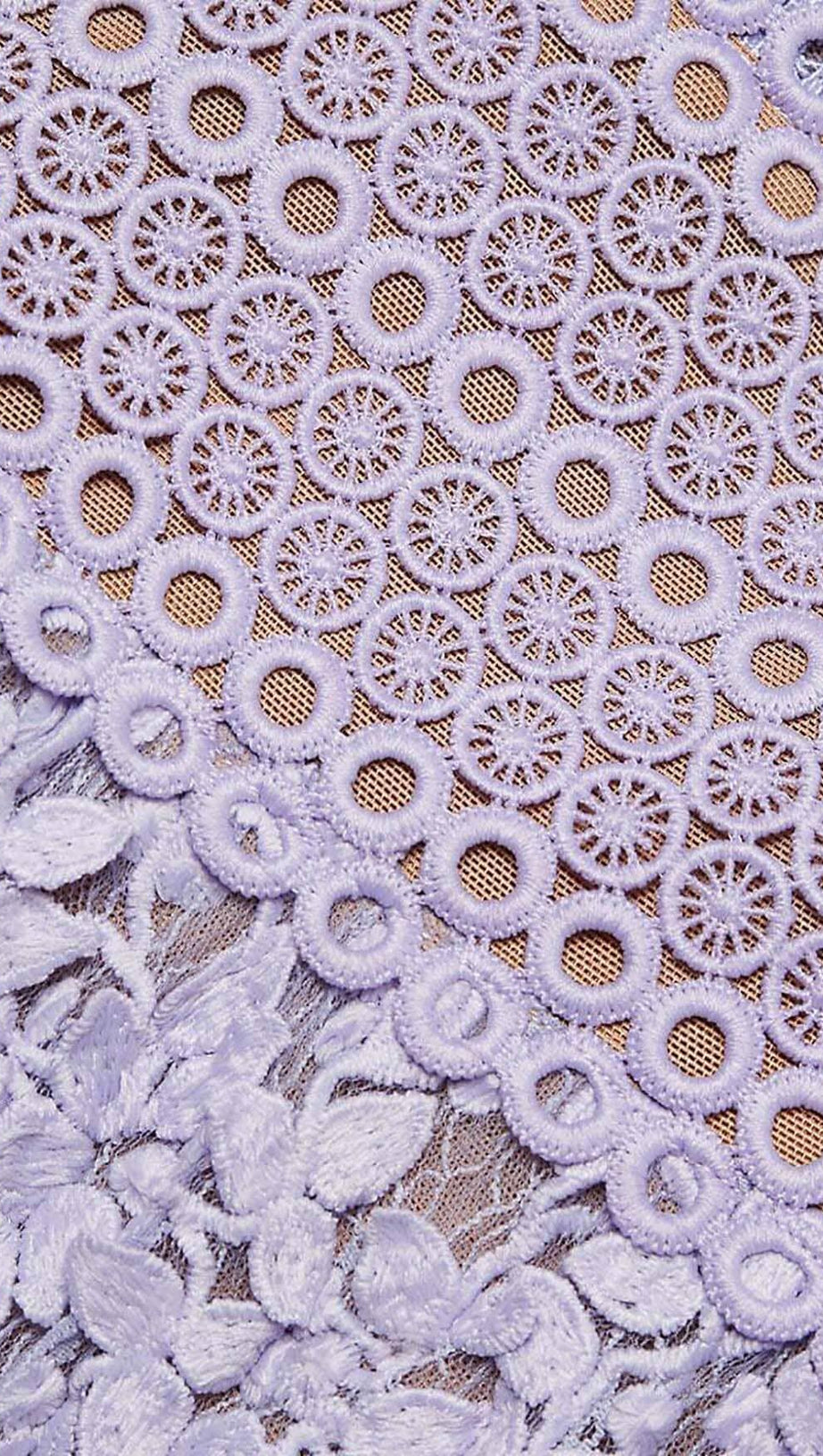 LACE EMBROIDERY MINI DRESS IN LILAC