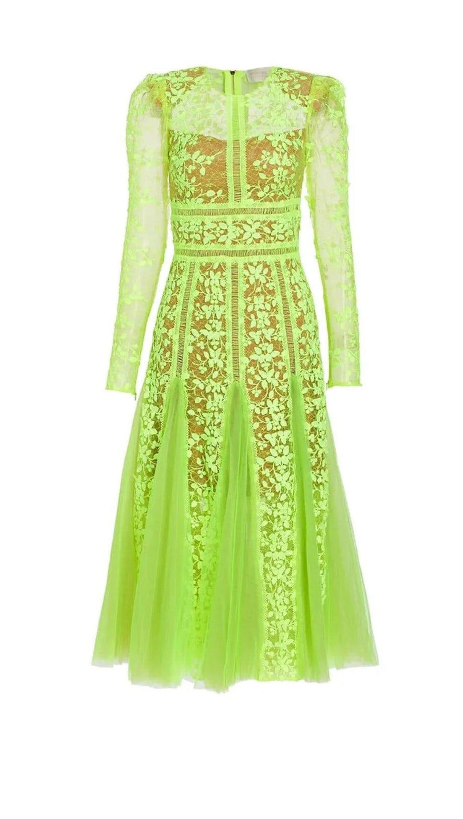 MIDIKLEID MIT SPITZE IN GRÜN