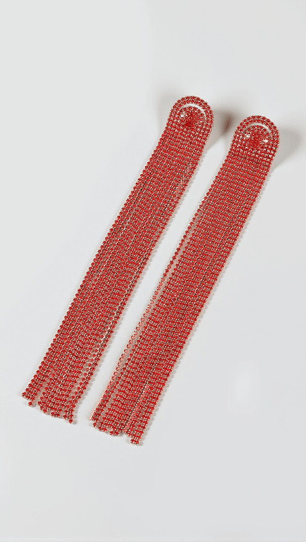 AIIZIE NOLA MULTI DIAMANTE TASSEL EARRINGS - product image