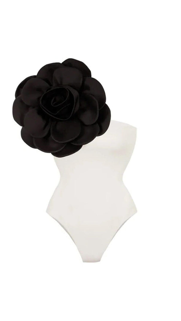 AIIZIE EXAGGERATED 3D FLOWER ONE PIECE SWIMSUIT IN WHITE - product image