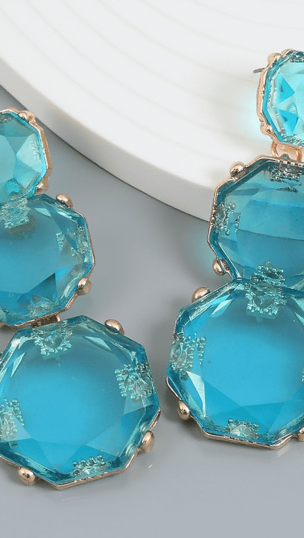 AIIZIE ARTSY RHINESTONE LONG DROP EARRINGS - product image