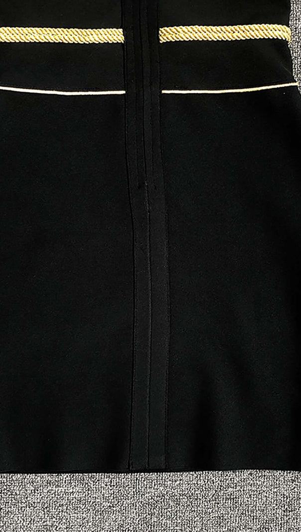 AIIZIE LONG SLEEVE BANDAGE MINI DRESS IN BLACK - product image