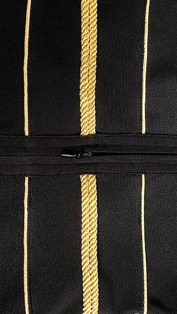 MINI ABITO A MANICHE LUNGHE CON BENDAGGI IN NERO
