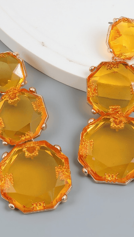 Artsy Lange Tropfenohrringe mit Strasssteinen