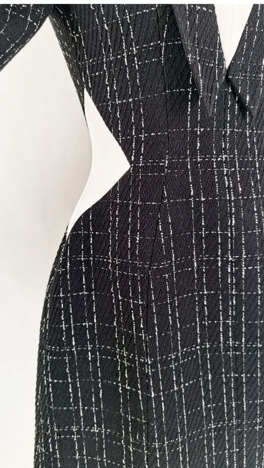 LONG SLEEVES A LINE JACKET DRESS IN BLACK