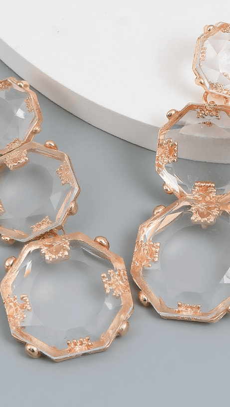 Artsy Lange Tropfenohrringe mit Strasssteinen