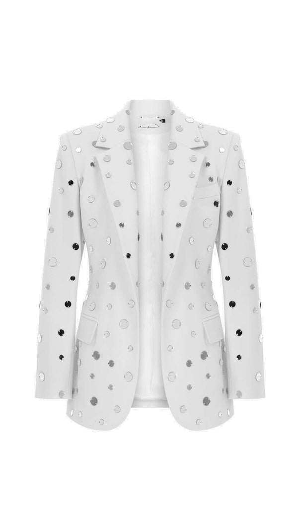 AIIZIE MIRROR SEQUIN DETAIL JACKET IN WHITE - product image