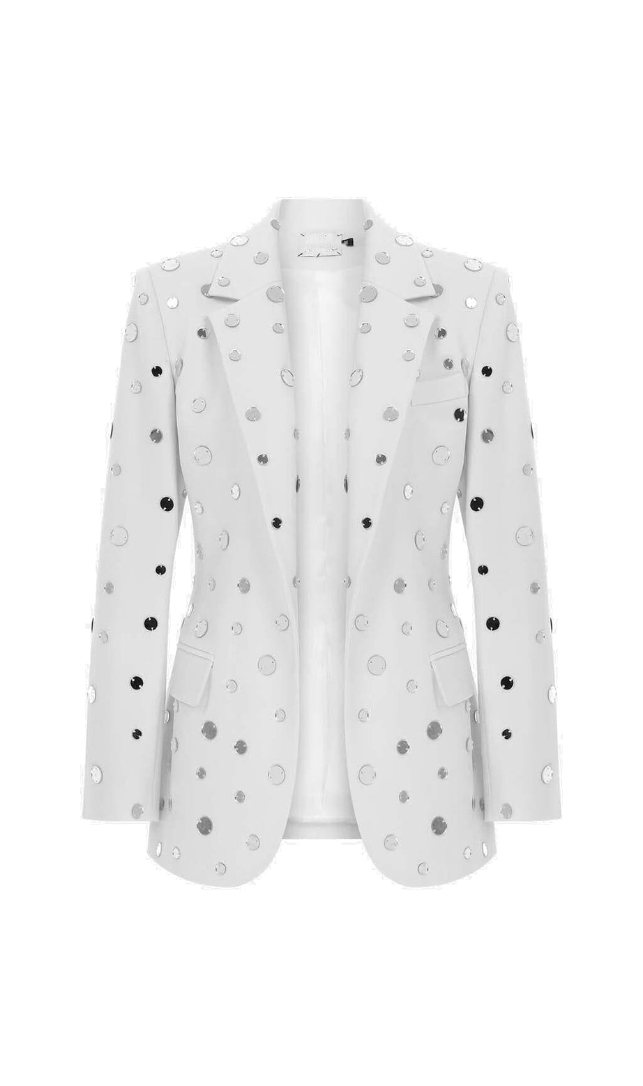 MIRROR SEQUIN DETAIL JACKET IN WHITE