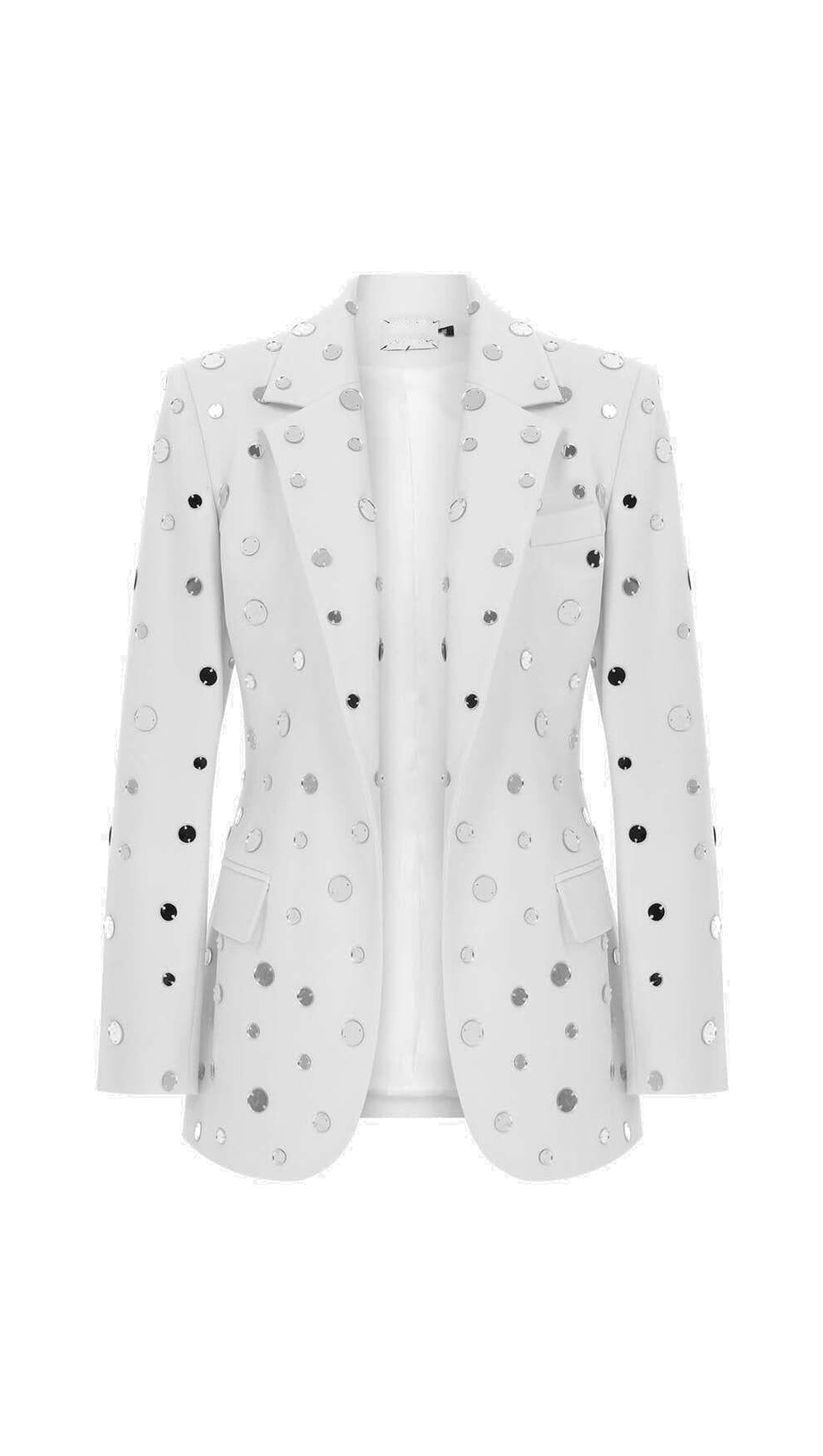 MIRROR SEQUIN DETAIL JACKET IN WHITE