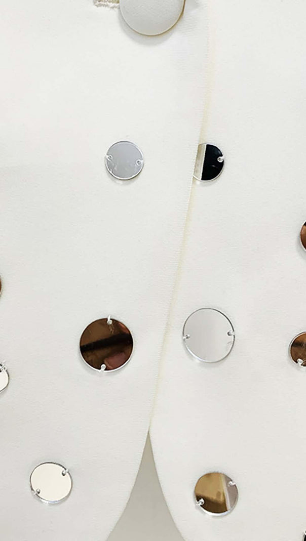 AIIZIE MIRROR SEQUIN DETAIL JACKET IN WHITE - product image