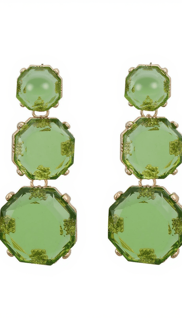 AIIZIE ARTSY RHINESTONE LONG DROP EARRINGS - product image